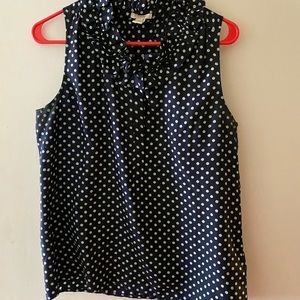 JCrew Ruffles sleeveless blouse size 8